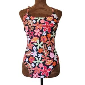 Newport News Swim Y2K Vintage One Piece Swimsuit Retro Floral Print Women's